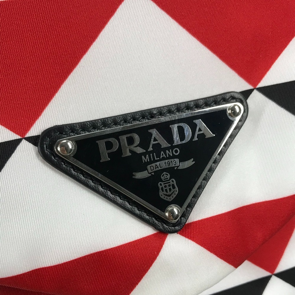 Prada Triangle Backpack Black Check Backpack Nylo… - image 6